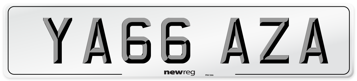 YA66 AZA Number Plate from New Reg